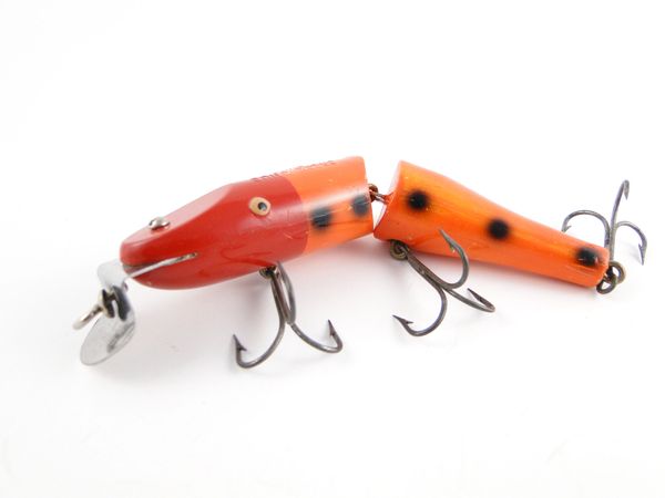 6M- 3 vintage fishing lures- red zone and 2 REBEL 