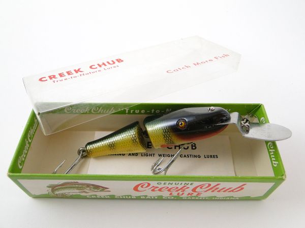 Vintage Creek Chub Jointed Baby Pikie Minnow Fishing Lure Glass Eyes