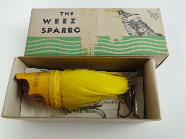 Weezel Sparrow Fishing Lure New in Box YELLOW with Paperwork