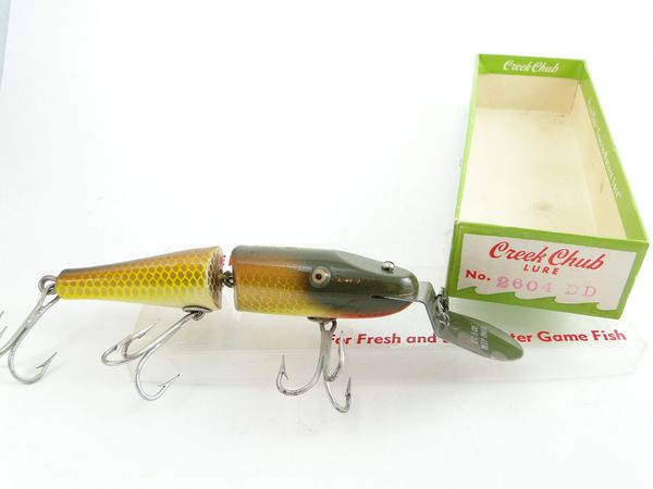 Vintage Fishing Lures, Creek Chubb Lure in Box, Wooden Lure