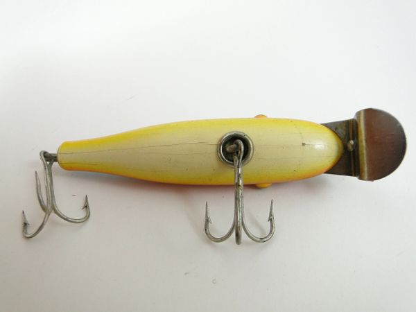 Vintage CREEK CHUB Bait Co BABY Pikie Perch Finish Wood Fishing Luretackle  Baitglass Eyes Double Line Tie Fisherman Gift 