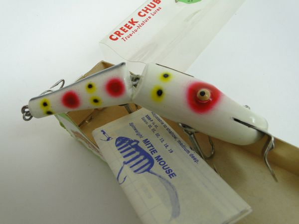 Pikie Minnow Lure By Creek Chub Jointed Body Red Body Wood Marked Back