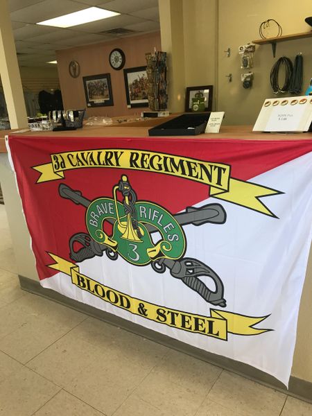 3RD ARMORED CAVALRY REGIMENT 3'X5' 2PL POLYESTER 1-SIDED INDOOR 4 GROMMET FLAG 