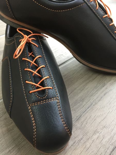 Download Men's Classic Road - Black with orange contrasting stitching and laces | REW Reynolds, Cycling ...