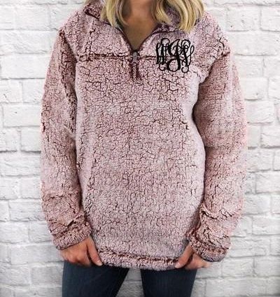 Monogrammed cheap sherpa pullover