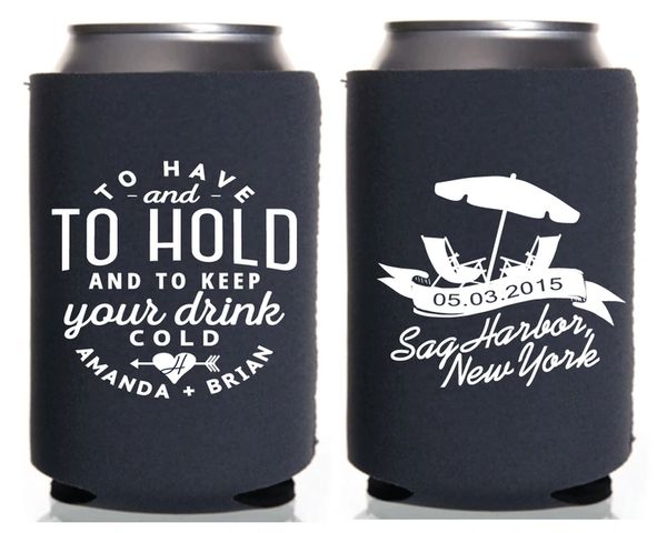 Custom Can Coolers Personalized Wedding Koozies Wedding Giveaways