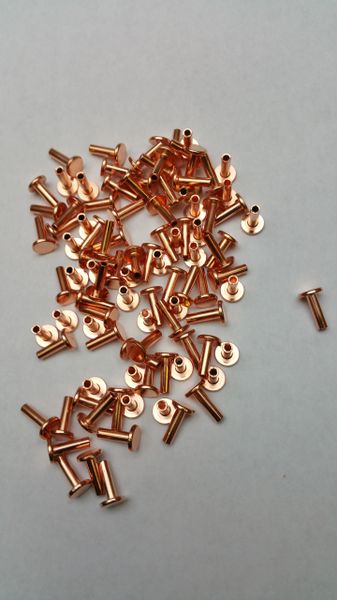 Tubular Rivets Copper Plate 7/16" 100 Pack 1294-73 by Tandy Leather