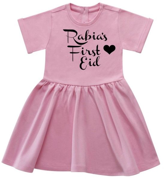 Girls Personalised Name Dress My First Eid Gift