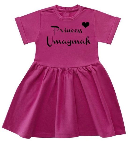 Girls Personalised Princess Name Baby Toddler Dress