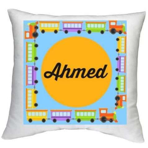 Personalised Name Train Vehicles Cushion Muslim Gift