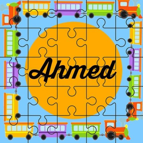 Personalised Train Boys Wooden Jigsaw Puzzle Islamic Muslim Gift