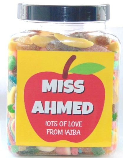 Personalised Teacher Large Sweets Jar Pick N Mix Halal Sweet Jar Gift