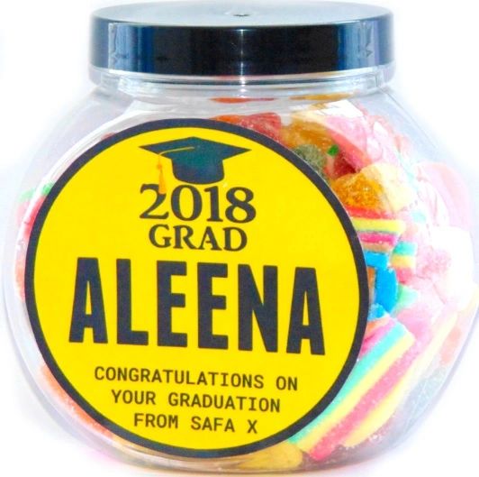 Personalised Graduation Halal Sweet Jar Congratulations Gift