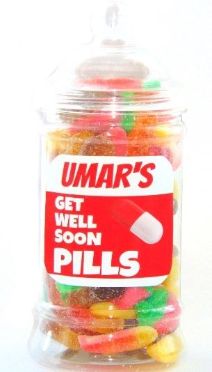 Personalised Get Well Soon Pick N Mix Halal Sweet Jar Islamic Gift