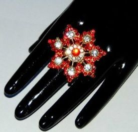 Large Red Flower Ring