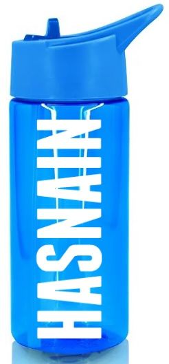 Personalised Name Water Bottle Sports Drinking Boys Blue