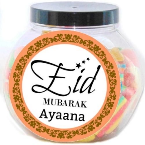 Personalised Eid Mubarak Pick N Mix Halal Sweet Jar Gift