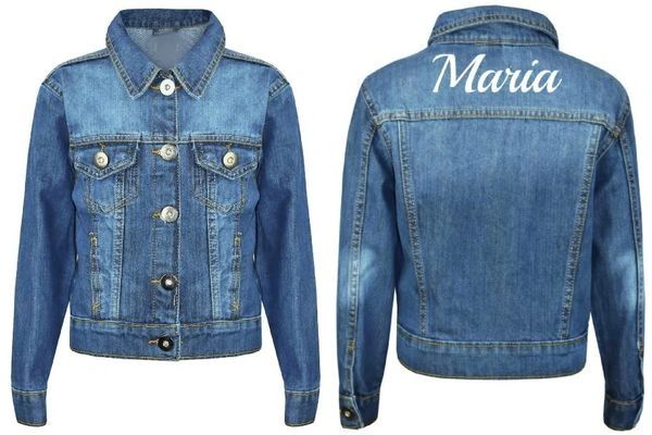Personalised Girls Name Denim Jacket Blue Jean