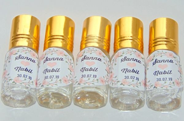 Personalised Perfume Attar Favours Wedding Nikkah Perfume Favours