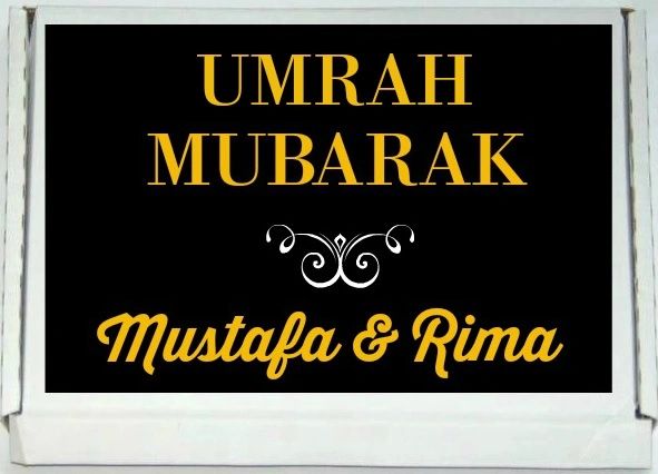 Personalised Umrah Mubarak Letterbox Halal Sweets Chocolates Treats Islamic Umrah Gift