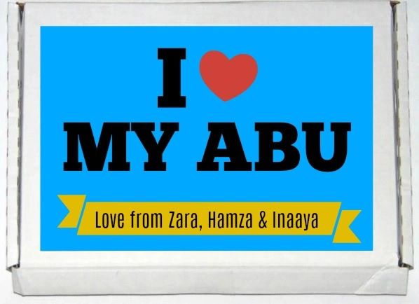 Personalised Halal I Love My Abu Letterbox Gift/Chocolate Box