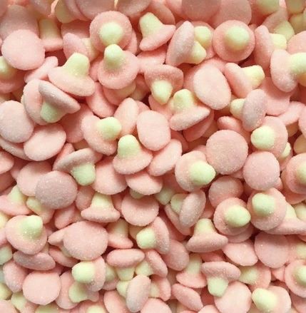 Fizzy Strawberry Mushrooms Approved Halal Sweets