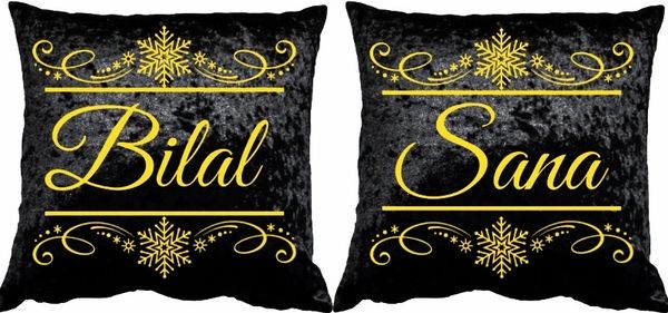 Personalised Velvet Cushion Set Wedding Gift Muslim Nikkah Gift