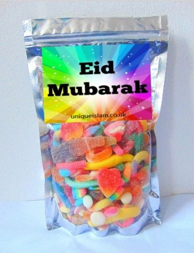 Giant Halal Pick N Mix 1KG Eid Mubarak Sweet Pouch HMC Sweets Halal Sweet Bag