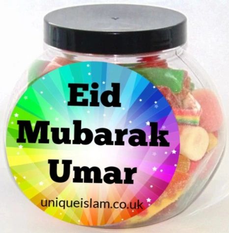 Eid Mubarak Personalised Pick N Mix Halal Sweet Jar Gift
