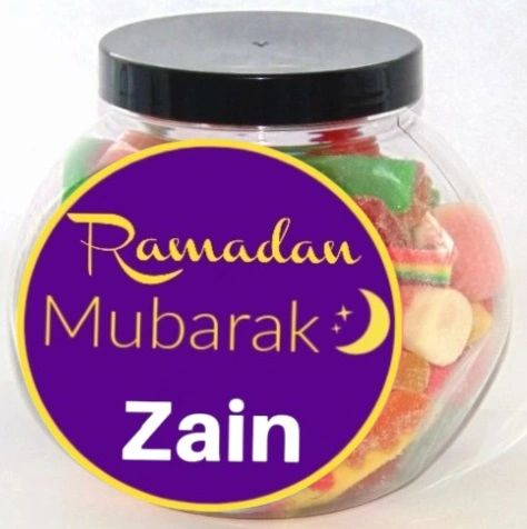 Ramadan Mubarak Personalised Pick N Mix Halal Sweet Jar Gift Moon Star