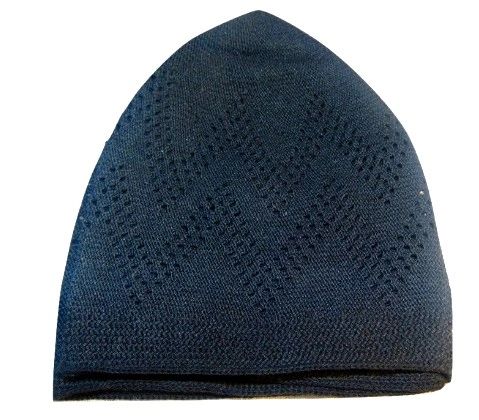 Mens Black Zig Zag Islamic Prayer Hat