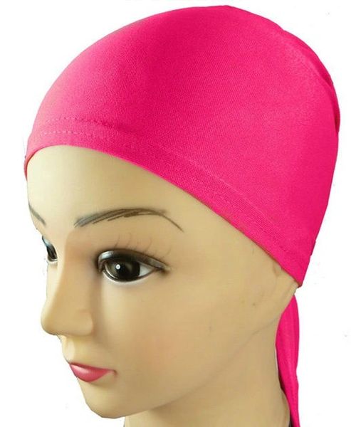 Pink Hijab Bonnet Cap Plain Tieback Underscarf