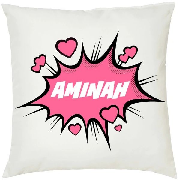 Personalised Kids Arabic Name Girls Wham Cushion Muslim Gift