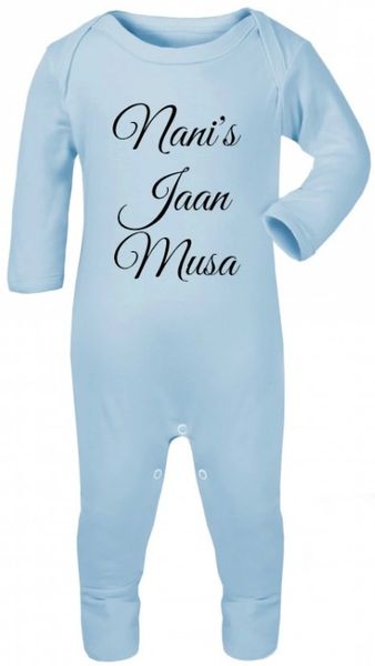 Personalised Baby English Babygrow Bodysuit Sleepsuit Romper Chest