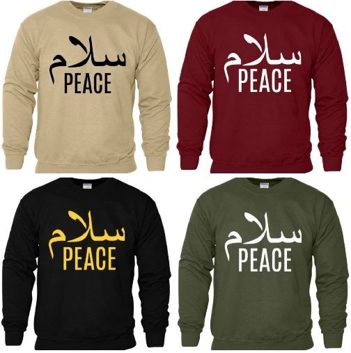 Salaam Peace Arabic Sweatshirt Jumper Chest