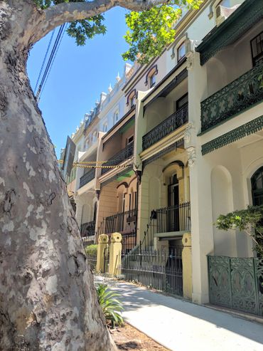 The National Trust registered Riley Street Group of Terraces, which includes Brickfield Hill Inn.