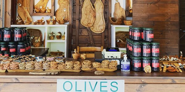 Sotirelis Olive Oil Museum and Olives shop Panagia, Thassos island.