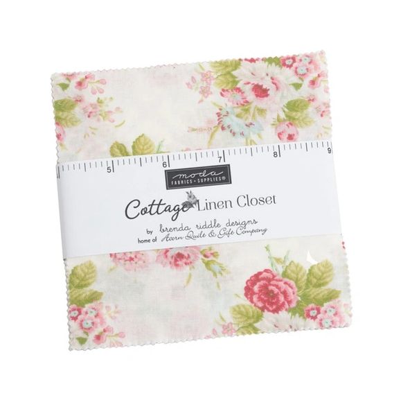 Cottage Linen Closet Charm Pack Brenda Riddle Designs Moda Fabric The