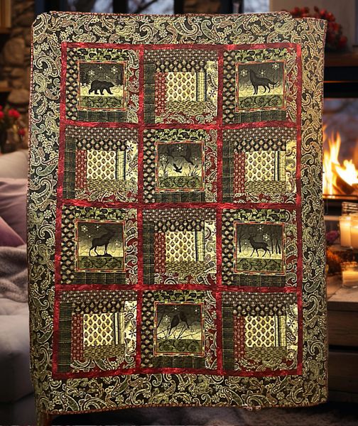 Cabin in the Moonlight Quilt Kit by Benartex | The Little Red Hen ...