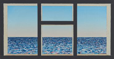 Window at the Sea, oil on canvas, 2019, 12x20"