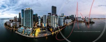 Miami cityscape skyline at dawn