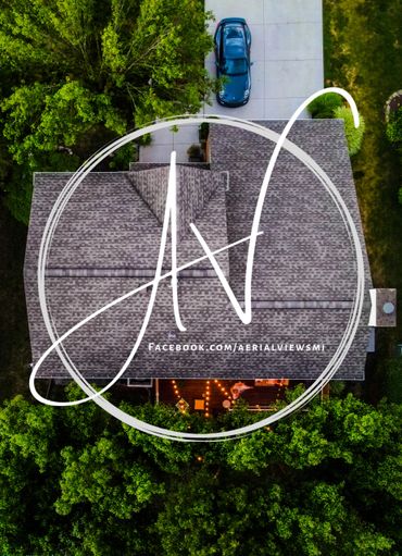 Residential property from above featuring roof detail.