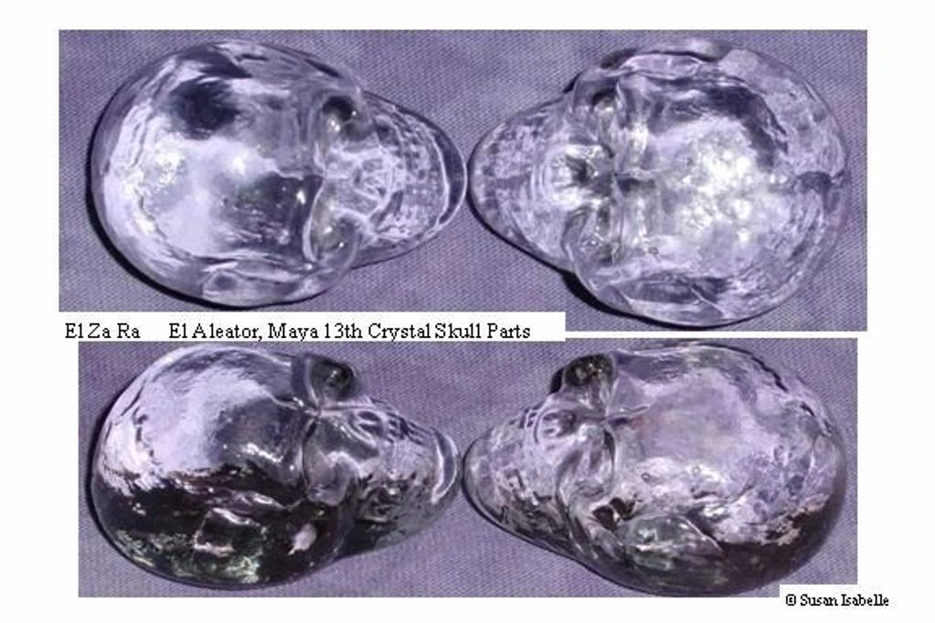 The 13h Crystal Skull of the Maya is i2 parts. Male and female, they each have a full brain, chang c