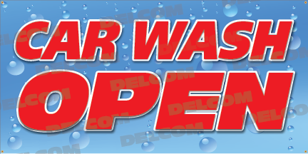 wash car open banner