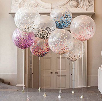 Ballons confettis rose métallique, 24 po, paq. 2