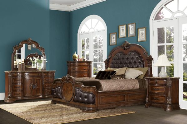 Old World European Style 5 Piece Bedroom Set From The Antoinetta Collection Krxe1919