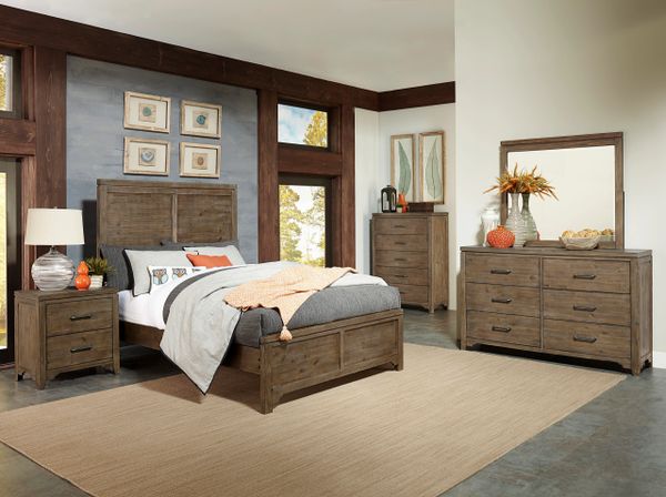 5 Piece Industrial Style Bedroom Set From The Lyer Collection Krxe1756