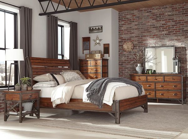 4 Piece Industrial Style Bedroom Set Krxe1715