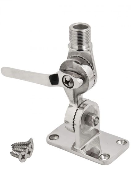 GPS/VHF Antenna Deck Mount Stainless Adj. Ratchet