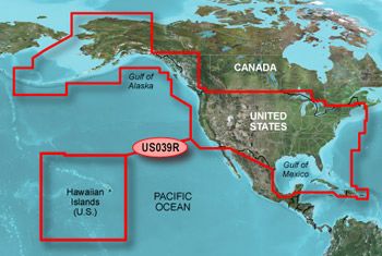 Garmin Bluechart G2 Hawaiian Islands, USA & Western Canada Chart on microSD/SD - HXUS039R